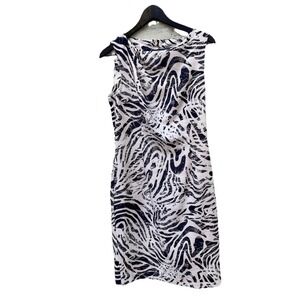 H&M Women's Sleeveless Versatile Career Cocktail Dress White Black Size 8